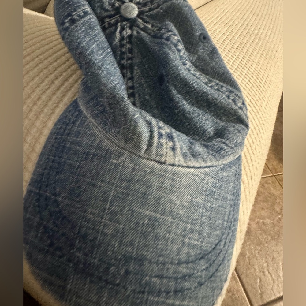 Faded Denim Ball Cap with Adjustment Washable Small / extra small